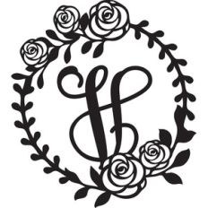 floral wreath alphabet v