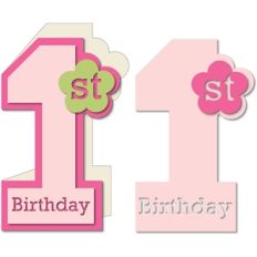 baby girl first birthday card