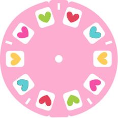 heart wheel - cream and sugar