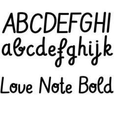 love note bold font