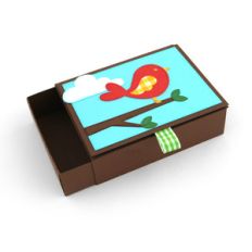 matchbox drawer card bird