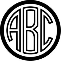 circle monogram outline