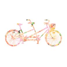 cute bike with watercolor flowers