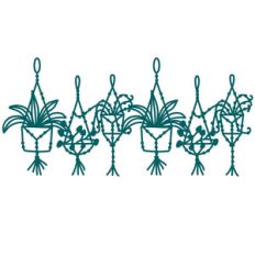 macrame jungle plants border