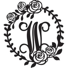 floral wreath alphabet w