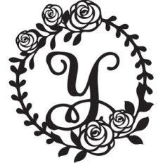 floral wreath alphabet y