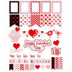 valentine planner stickers