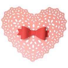 heart doily with bow