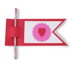 valentine flag pencil card
