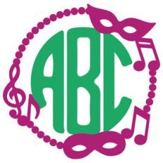mardi gras monogram frame