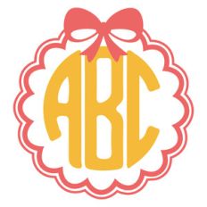 pretty bow monogram frame