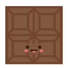 cute chocolate square character