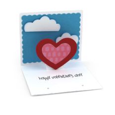 3x3 valentine pop up card heart