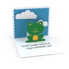 3x3 valentine pop up card frog