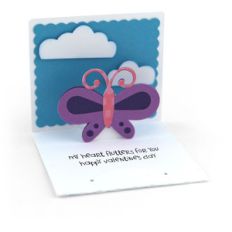 3x3 valentine pop up card butterfly