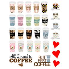 coffee cup prints stickers
