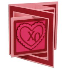 xo heart window lever card