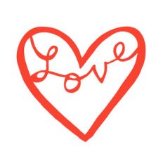 handwritten love heart
