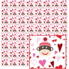 monkey face valentine's paper