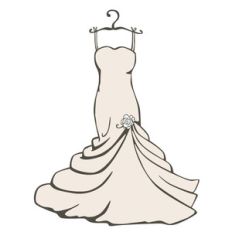 wedding gown on hanger