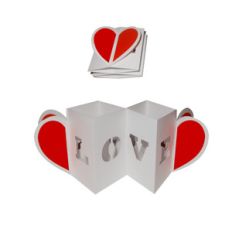 3d accordion expandable hearts card