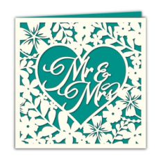 mrandmrs floral wedding card