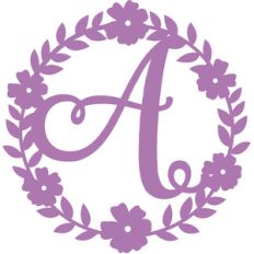 floral wreath initial a