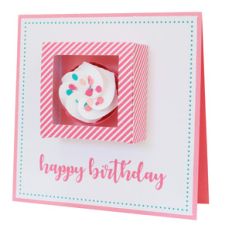 happy birthday cupcake box card