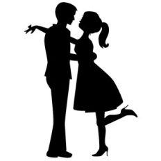 couple kissing silhouette