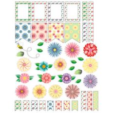 spring flowers planner stickers