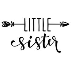 little sister with arrow phrase
