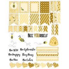 bee-themed planner stickers