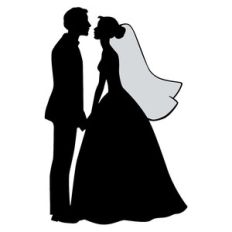 bride and groom silhouette