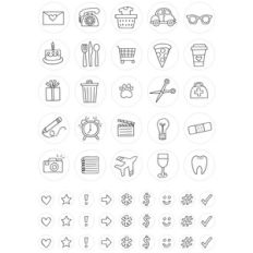 color me icons planner stickers