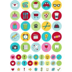 colorful icons planner stickers