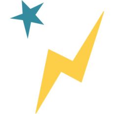 lightning bolt and star