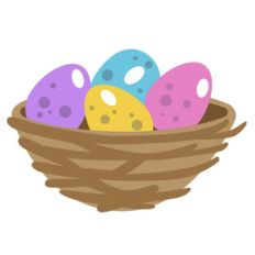 nest with easter eggs