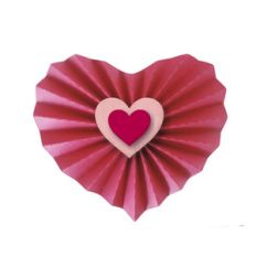 3d accordian pleated heart