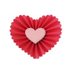 3d accordian pleated scalloped heart