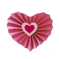3d accordian pleated heart