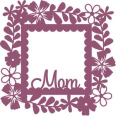 square mom floral photo frame