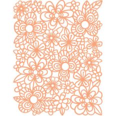 letter sized stencil funky flowers