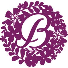floral initial b wall art