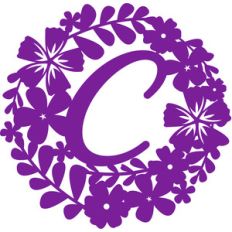 floral initial c wall art