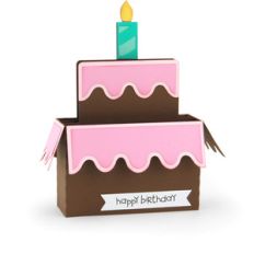 layered birthday cake box card
