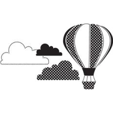 hot air balloon with clouds