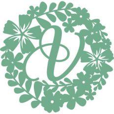 floral initial v