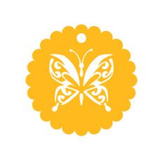 butterfly tag with scalloped edges