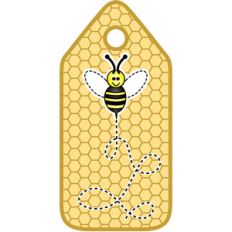 bee on honeycomb tag
