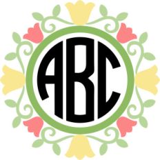 tulip flowers monogram